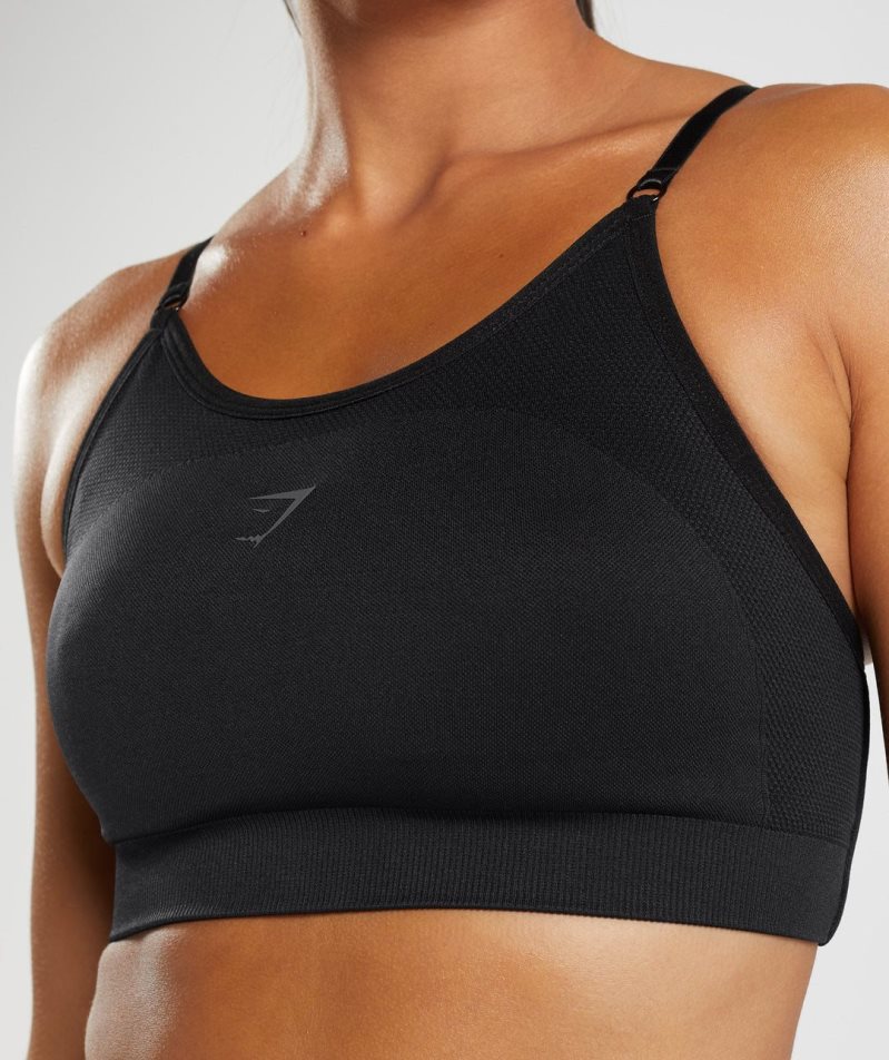 Women's Gymshark Flex Strappy Sports Bra Black | NZ 0KILRD